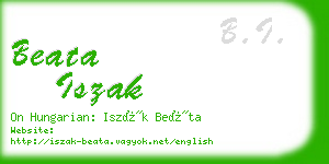 beata iszak business card